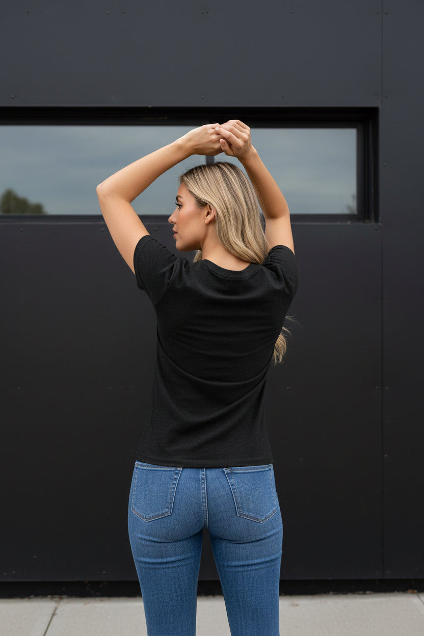 Yo-Yoz Women's Relaxed V-Neck Tee