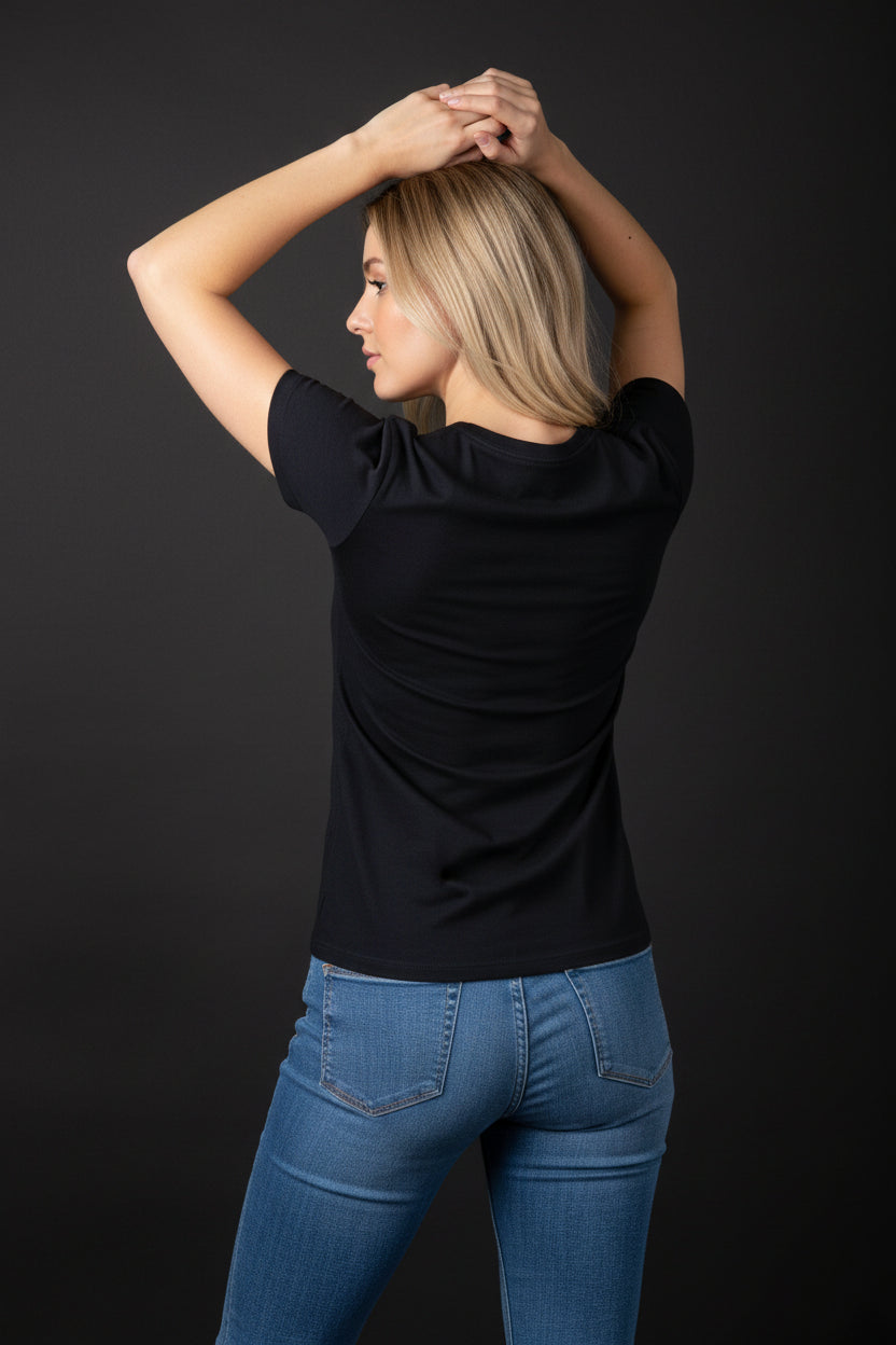Yo-Yoz Women's Relaxed V-Neck Tee