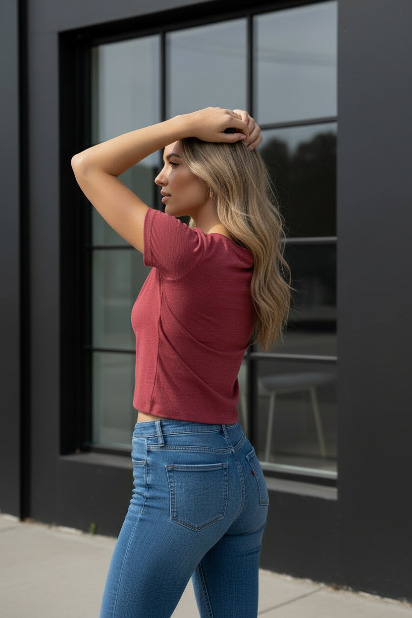 Yo-Yoz Women's Relaxed V-Neck Tee