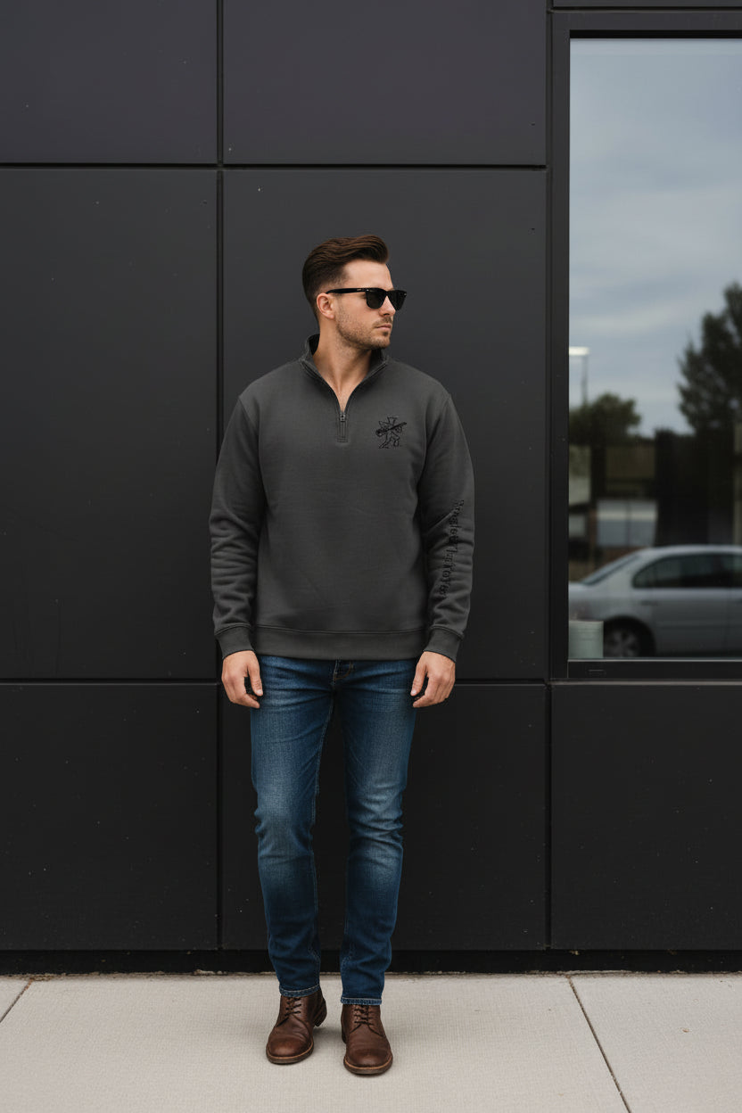 Yo-Yoz Faded Half-Zip Sweatshirt